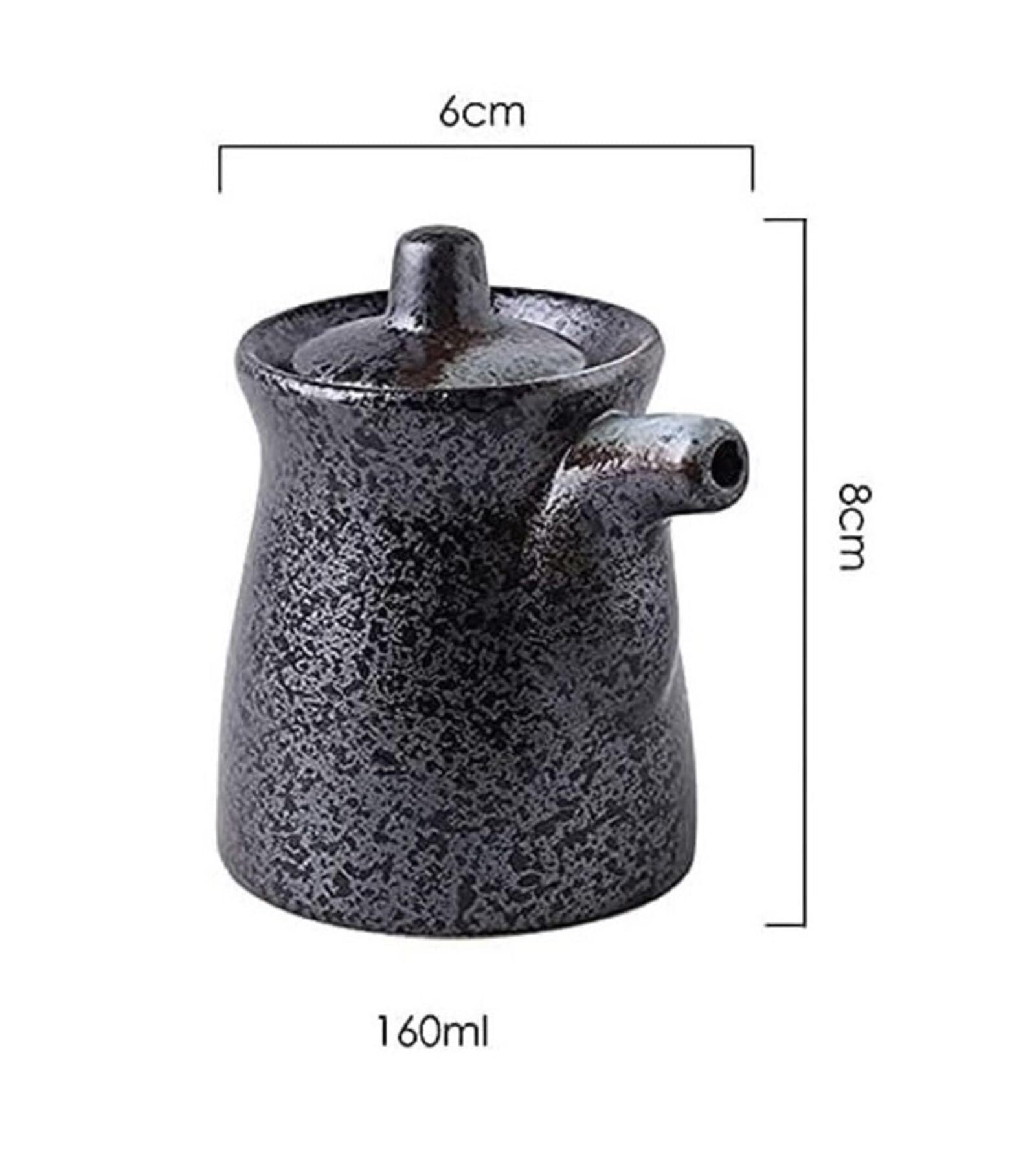 Dispensador de Aceite y vinagre de 160 ml, vinagrera de Porcelana para Salsa de Soja, Aceite de Oliva, vinagre y condimentos líquidos. Botella de Cocina.