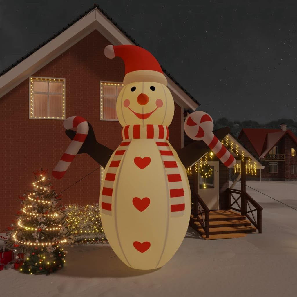 Bonhomme de neige gonflable Noël 630 cm en tissu Oxford résistant à gonflage rapide - 8