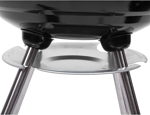 Miniatura 7 de Parrilla de carbón de 18 pulgadas, parrilla portátil con tapa y ruedas, pequeña parrilla redonda para patio trasero, campamento, barco, portón