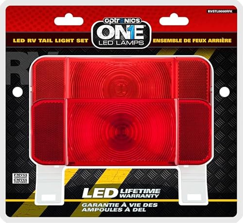 Trailer Light LED Rectangular 8.688 Inch Length x 5 Inch Width x 2-1/4 Inch Depth With RVSTL0060 RVSTL0061 Tail Light/Mounting Hardware 12 Volt Red