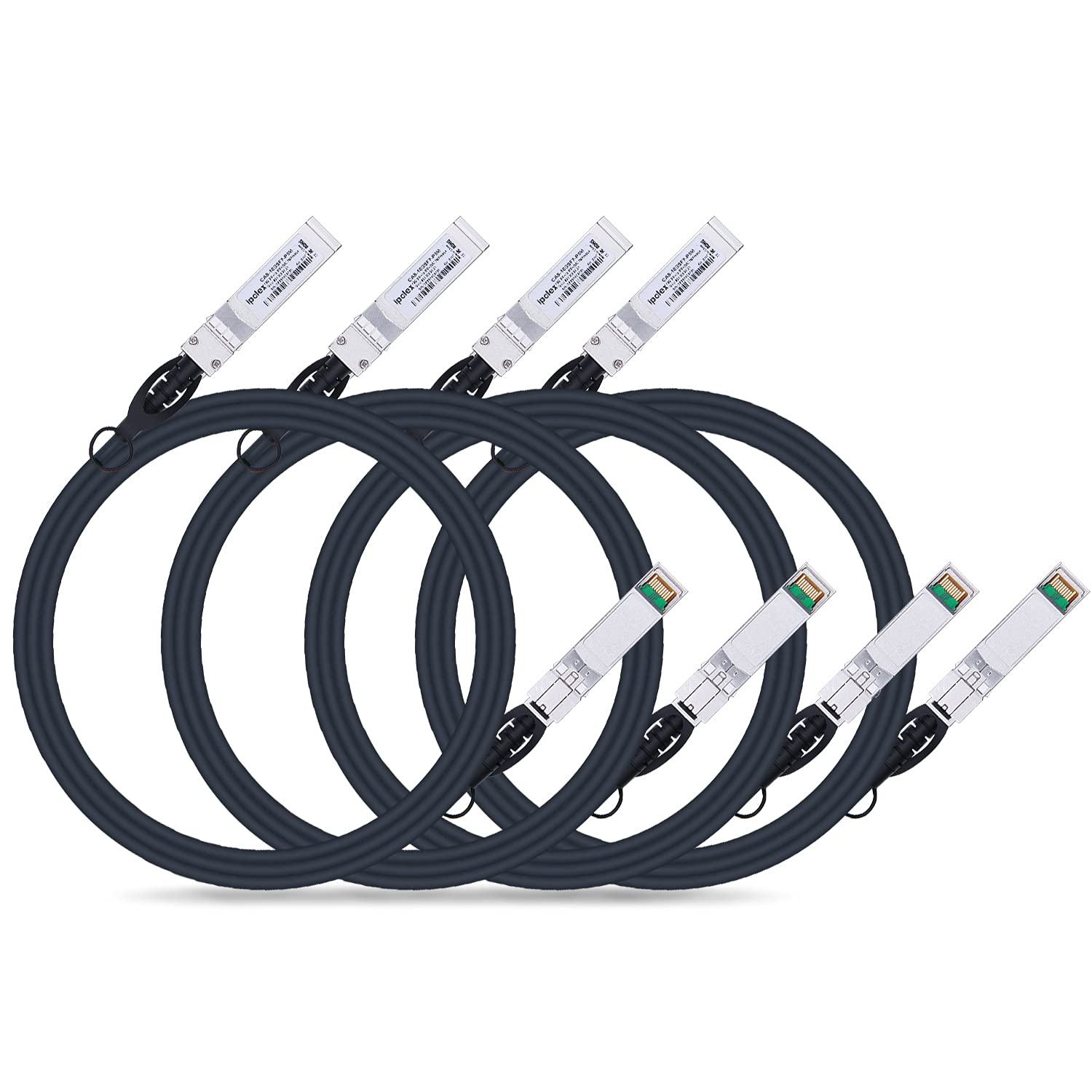 10G SFP+ Twinax Cable, Direct Attach Copper(DAC) Passive Cable, 4m (13.12ft), for Cisco SFP-H10GB-CU4M, Meraki, Ubiquiti, Mikrotik, Intel, Fortinet, Netgear, D-Link, Supermicro, TP-Link, 4 Pack