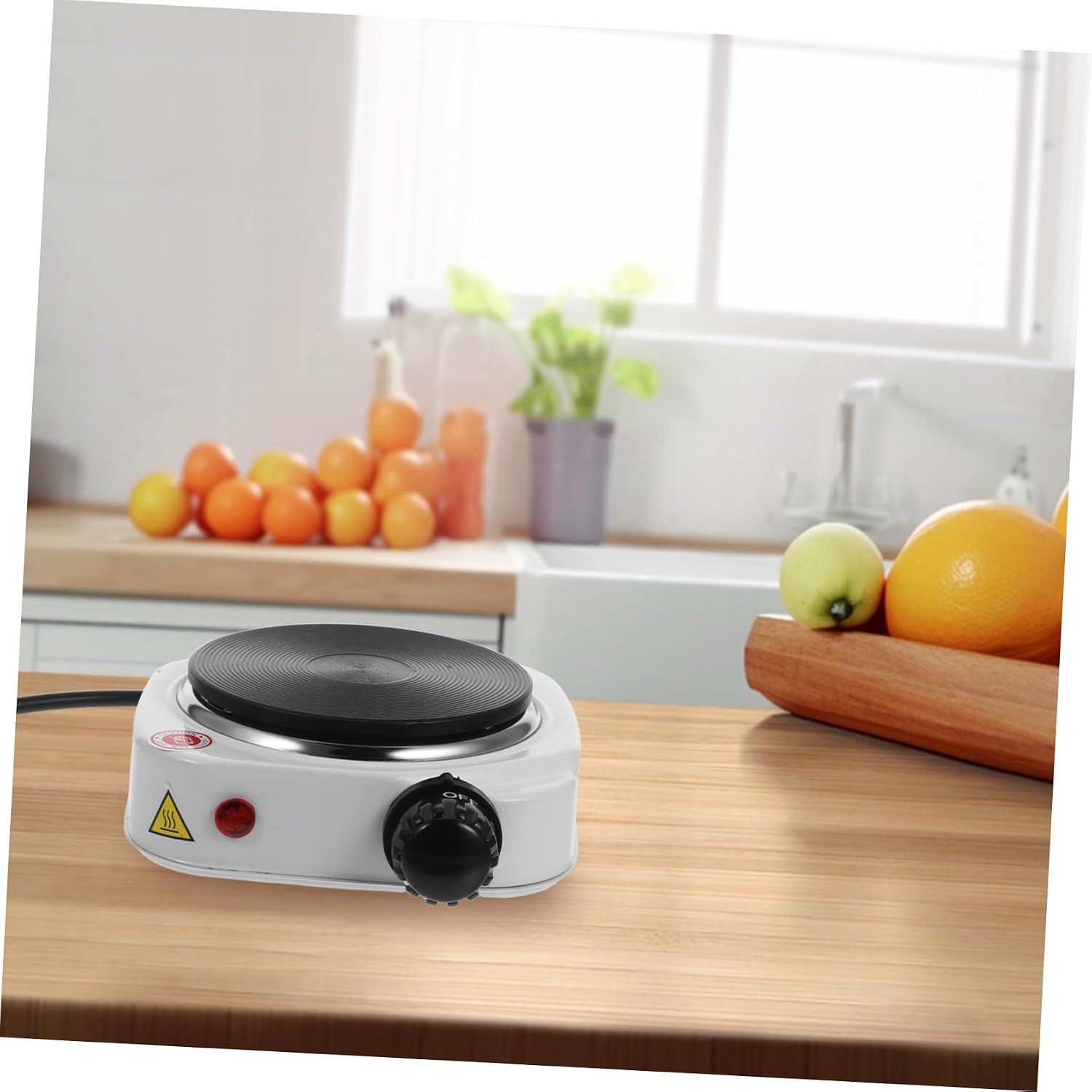 INOOMP 110V Compact Electric Stove with Adjustable Heat Levels Portable Hot Plate for Cooking Mini Burner for Home Office Camping and Rv Use Automatic Power Protection