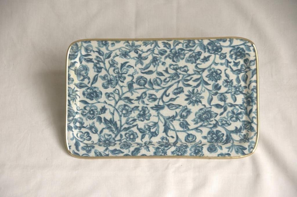 Arnold Designs Quality Fibre Glass Tray 28x18cm Midi William Morris Merton Blue