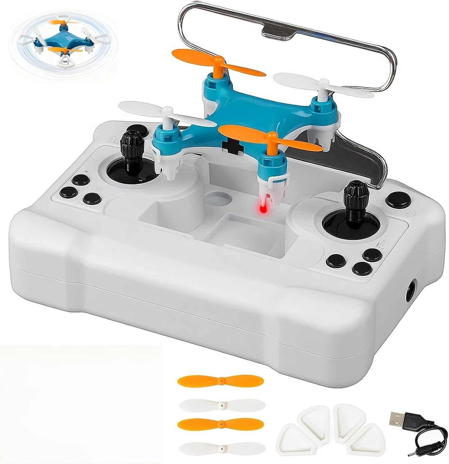 Mini Drone with Easy Stunt Flights & 360° Tricks，Perfect Beginner-Friendly Flyer with Fancy LED Altitude Hold Headless Mode Propeller Protection for Indoor Outdoor Mini Quadcopter (Blue)
