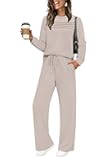 Women's 2 Piece Sets Sweatshirt Casual Travel Outfits Lounge Wide Leg Tracksuit Cozy Sweatsuits Fashion 2025