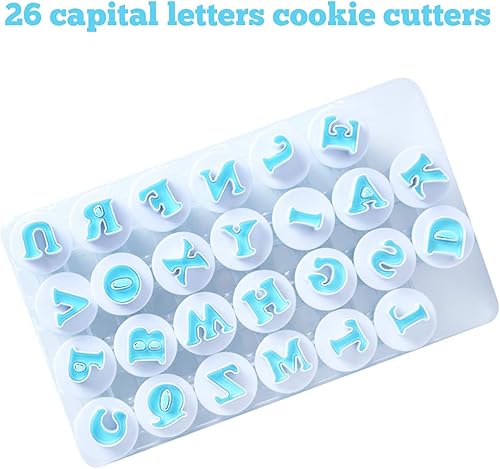 Miniatura 2 de Mini molde de émbolo de galletas de plástico con letras que giran para pastel de azúcar, modelo digital de galletas, herramienta de decoración de