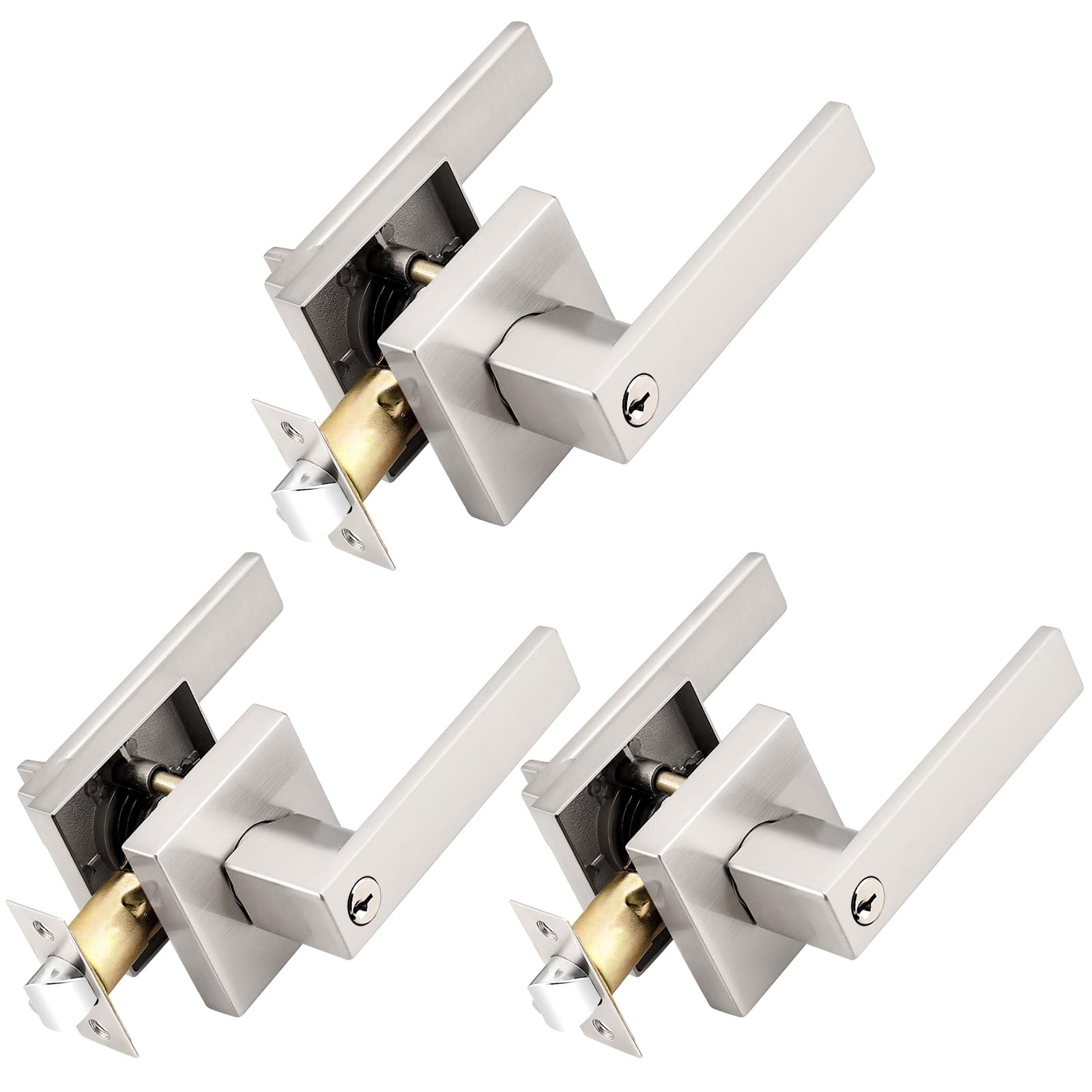 Leviers de porte d'entrée carrés et plats pour harmoniser intérieurs et extérieurs