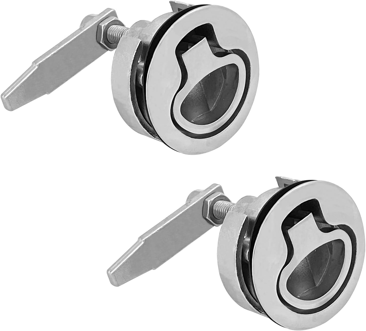 ISURE MARIEN 2PCS Marine Grade Stainless Steel Floor Buckle Hatch Latch Flush Turning Lift Handle Floor Buckle Recessed Hatch Pull latchs