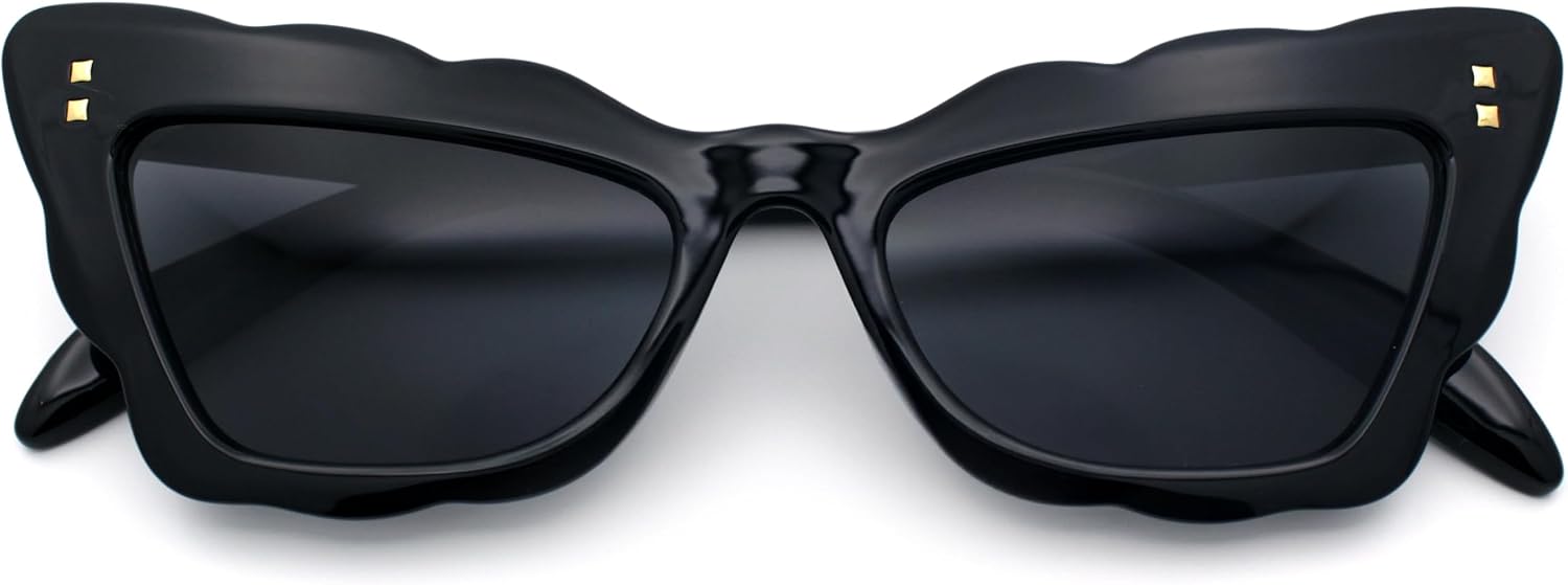 SA106 Womens Retro Cat Eye Fun Lace Shape Gothic Sunglasses