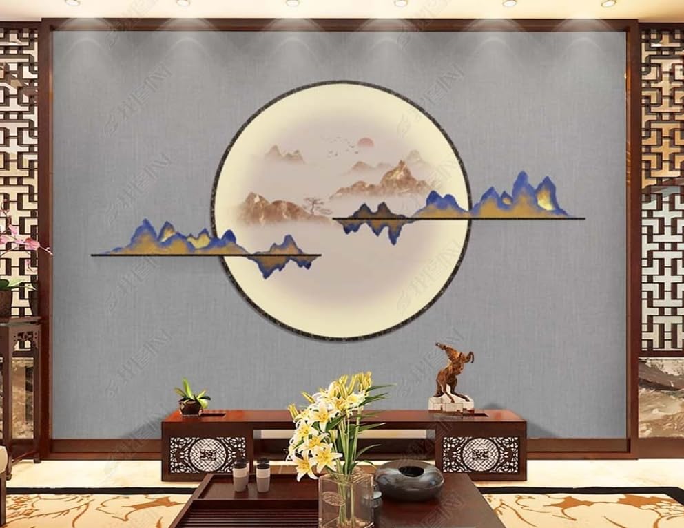 Papier peint intissé haut de gamme poster géant mural zen pour salon et restaurant