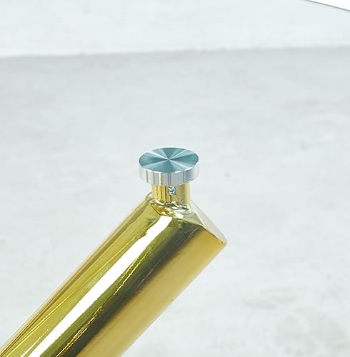 Miniatura 296 de Mesa de comedor de cristal de 51 pulgadas para 4, mesa de comedor rectangular contemporánea con parte superior de vidrio templado y patas de acero