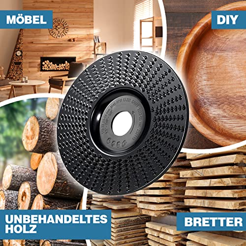 GRAFF Muela Amoladora 115 mm - Disco Madera Amoladora para Tallar y Moler Madera, Madera Blanda, Madera Dura - Disco Desbaste Madera de Carburo de Tungsteno para Amoladoras Angulares - imagen 5