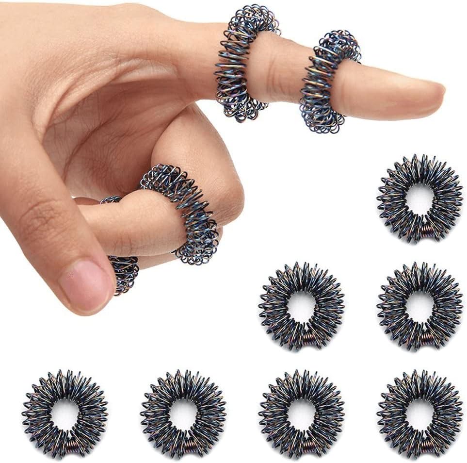 10pcs Finger Massage Ring Finger Massager Finger Ring Trigger Point Finger Massage Stress Relief for Seniors Adults