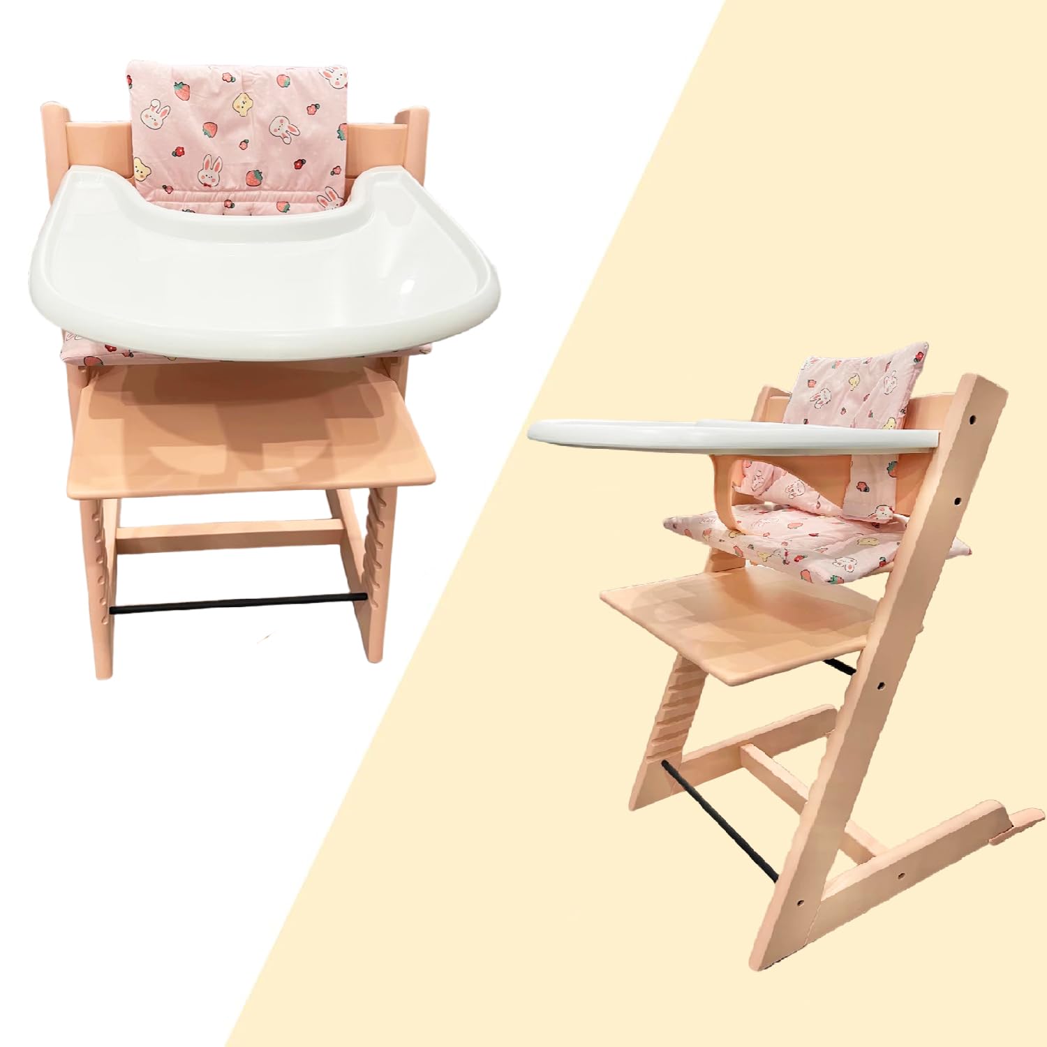 High Chair Cushion Soft and Comfortable High Chair Cushion Wooden Highchair Protection Pad With Cute Graphics - Image 2