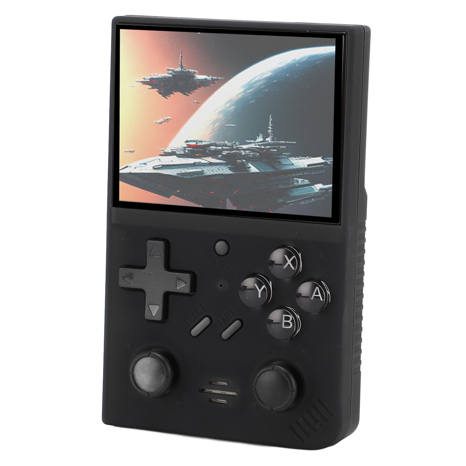 Handheld-Retro-Spielekonsole, Komfortables Design, Immersives Display für und Familie, Tragbare Videospielkonsole 3,5 Zoll für Reisen, Arbeit, Camping (Schwarz)