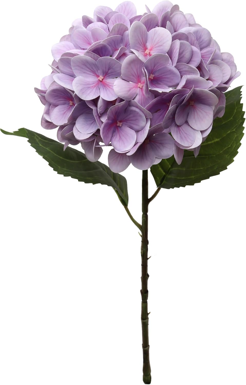 17.75" Artificial Hydrangea Stem with 8" Lavender Bloom – Lifelike Faux Flower for Home Décor, Bouquets & Floral Arrangements Lavander