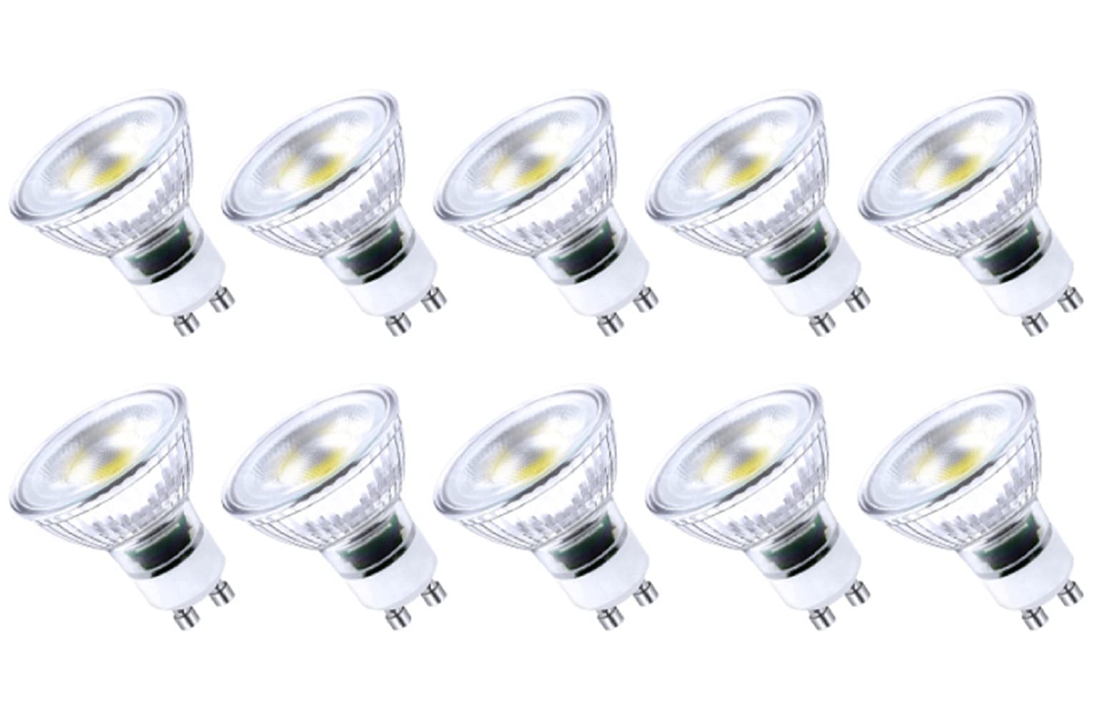 Lampadine Led Gu10 Dimmerabili, Faretto, 6000K Biancodo, 5W, 450Lm, Angolo Del Fascio Di 120 Gradi, Equivalente a Faretto Alogeno da 50W, Lampadine Led, Dimmerabili, Confezida 10 (Biancodo 6