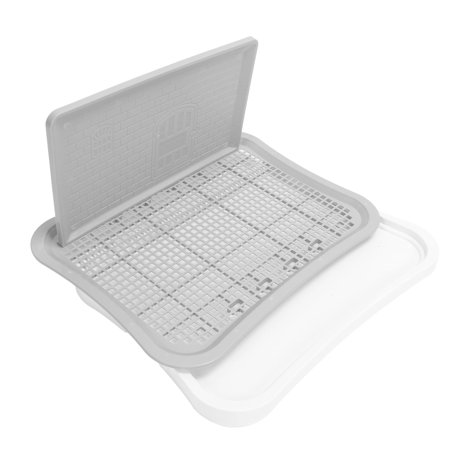 Toilettes de Dressage pour Animaux de Compagnie, Plateau Portable pour Pipi avec Colonne Murale Amovible, Pot de Dressage pour Chiots et Chatons dans Un Emplacement Défini pour