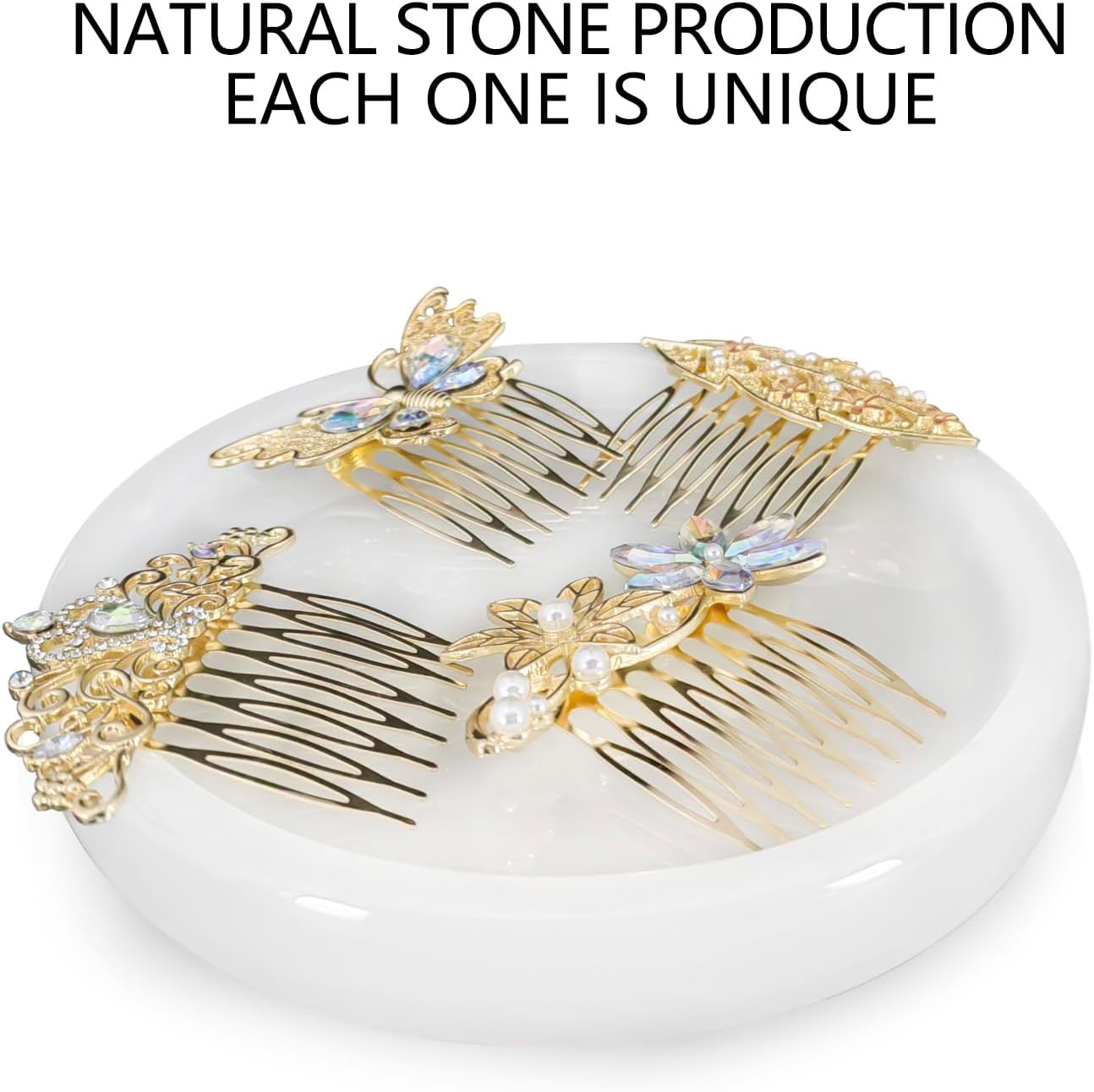 Circle Bathroom Vanity Tray,White Marble Bathroom Counter Tray Decor,15CM*15CM*2CM,Modern Perfume Trays, Countertop Organizer for Kitchen, Coffee Table, Home Decor