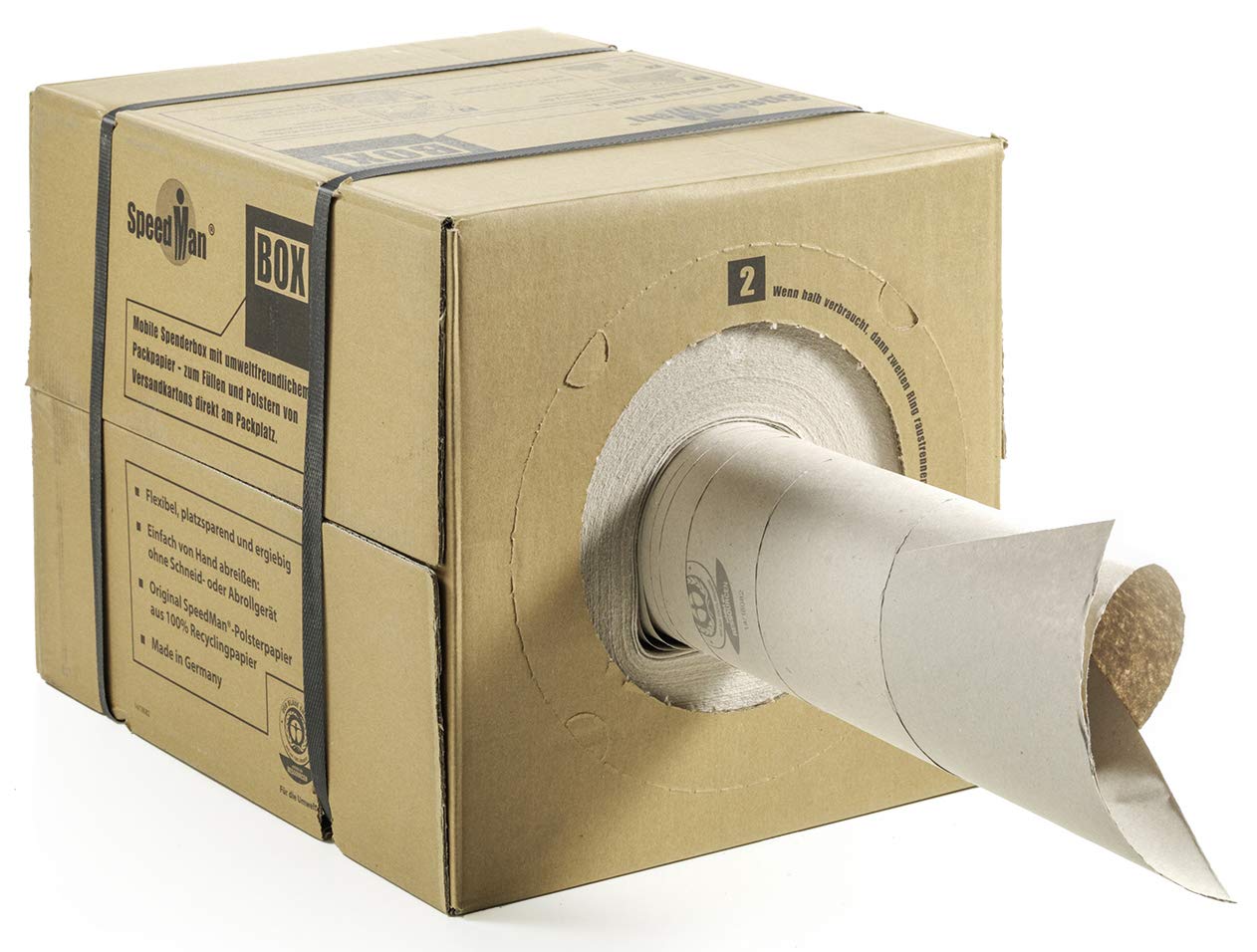SpeedMan 2 St Box Packpapier, Umweltfreundliches Verpackungspapier, flexibele Spenderbox