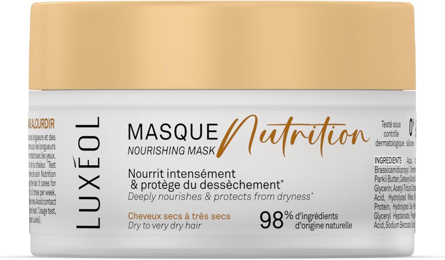 Luxéol - Masque Nutrition - Démêle & Nourrît Intensément les Cheveux*
