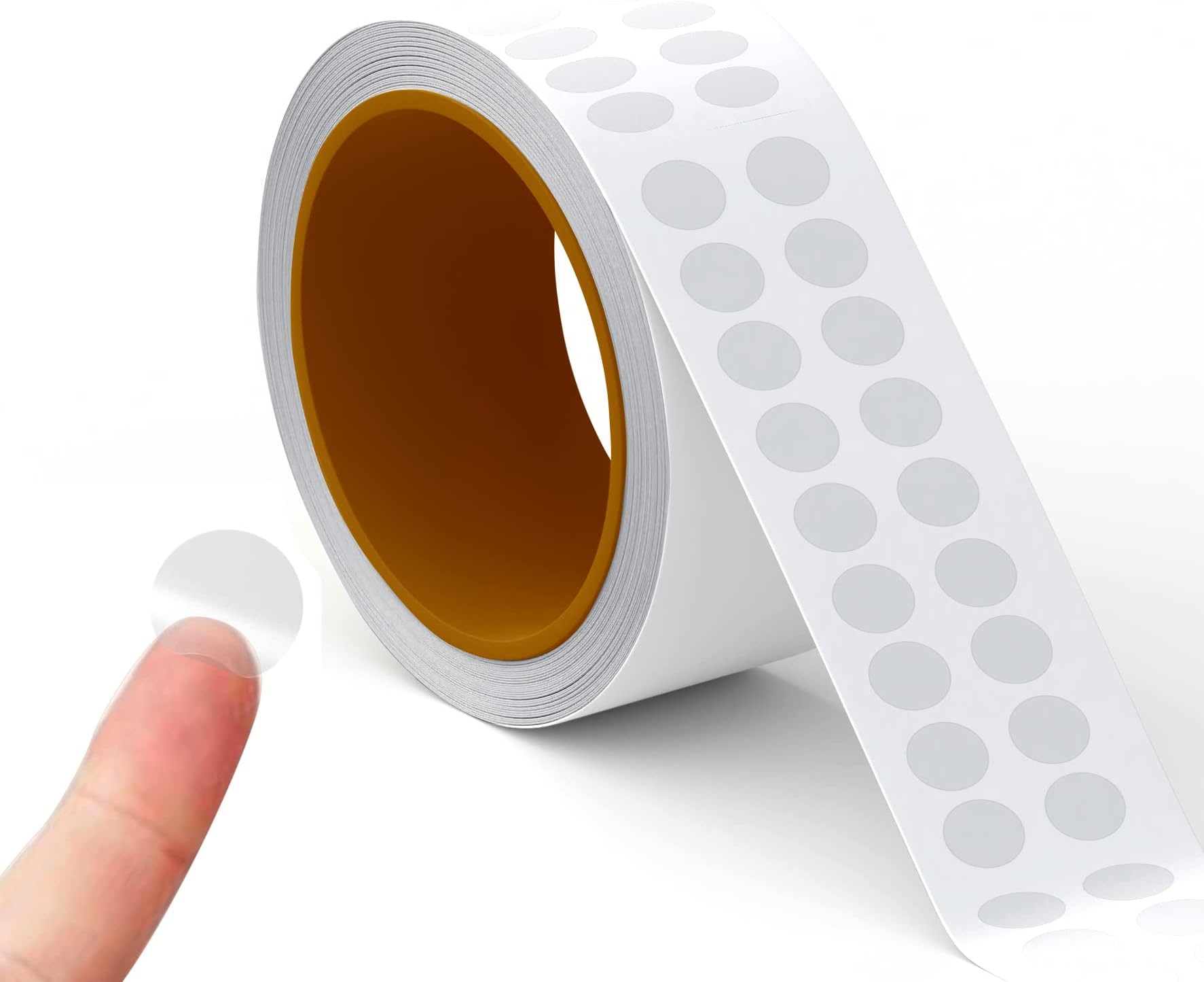 Performore Crystal Clear Transparent 0.5" Round Stickers 2 Across, Envelope Tab Sealer and Retail Package Round Clear Seal Labels Self Adhesive Stickers, 1000 Stickers Per Roll
