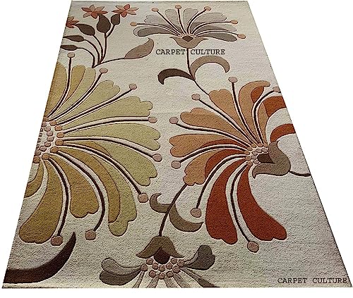 Image of Carpet Mahal Handmade Handwoven Tufted Made of 100% Soft Blended Wool Export Quality Carpets with 1 Inch Thickness (6x9 Feet) Color Multi