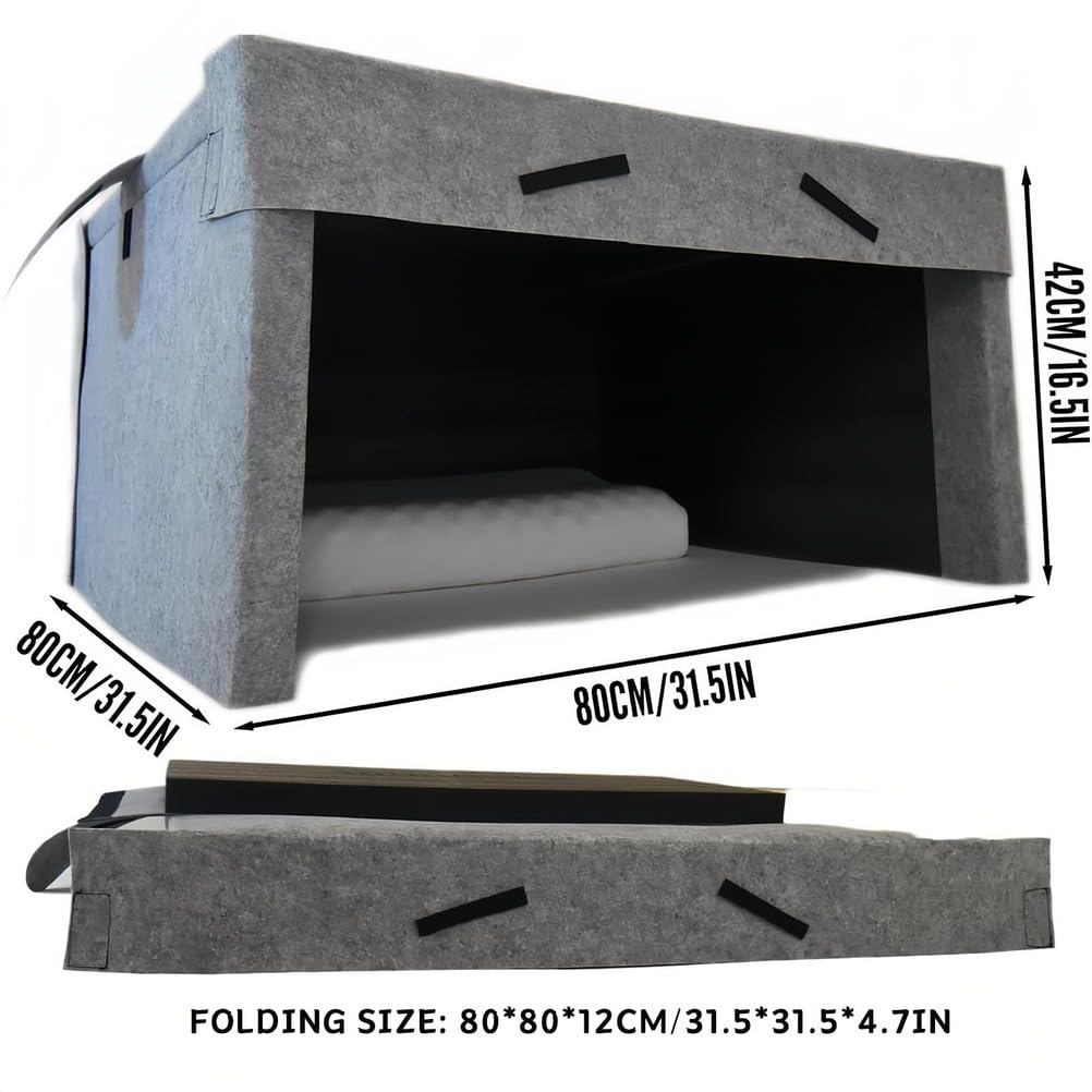 SAYEYBU Schalldichte Schlafkabine, Faltbare LäRmschutz zelte, 40 Mm Dicke Schallschutz-Baumwolle, Tragbarer Sichtschutz FüR Eine Sichere Schlafumgebung,with Speaker Sport & Freizeit