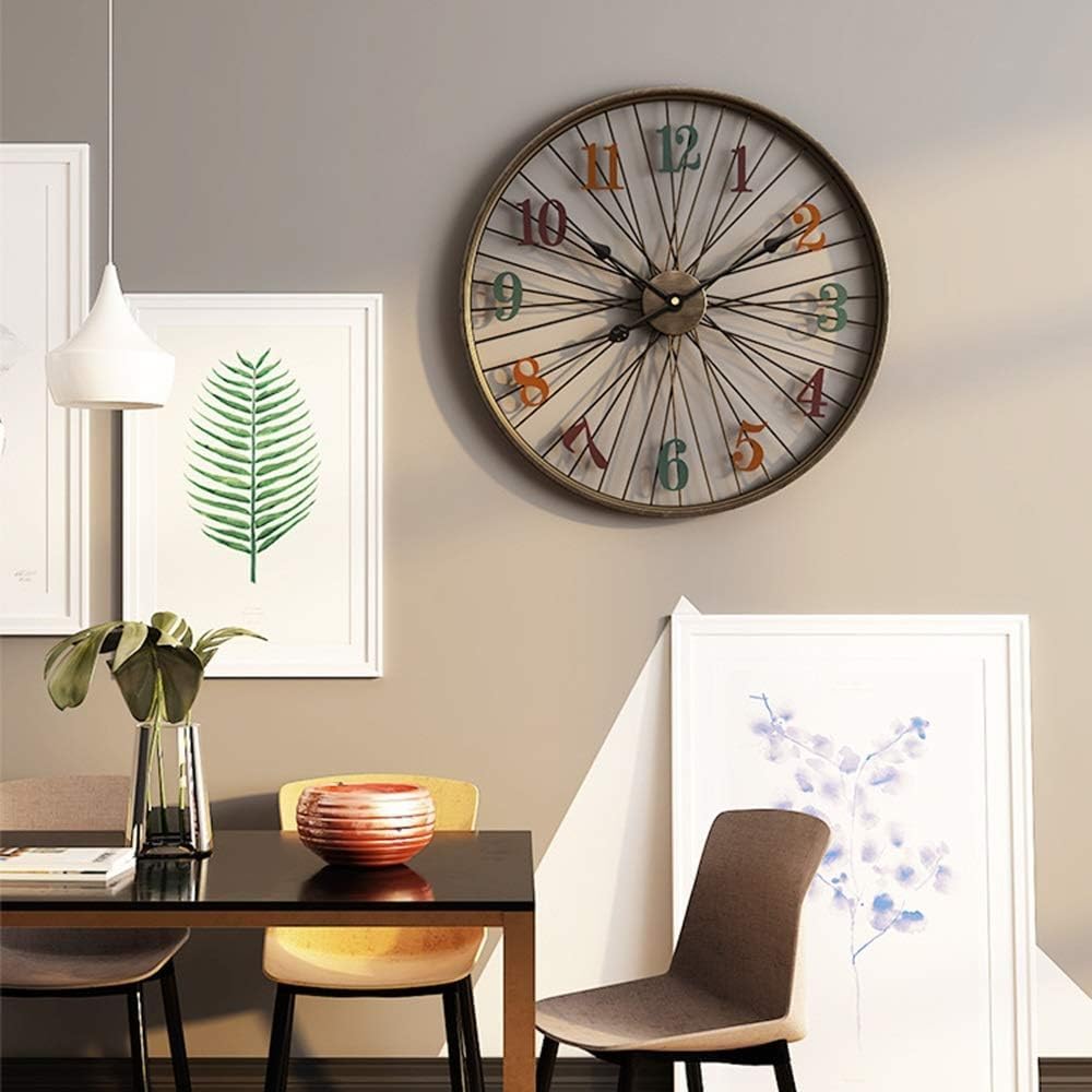 Wall Clock Black Lines Simple Wall Clock Mute Creative Personality Iron Craft Home Decorations Nordic Modern Fashion Hollow Circular 60 * 60cm