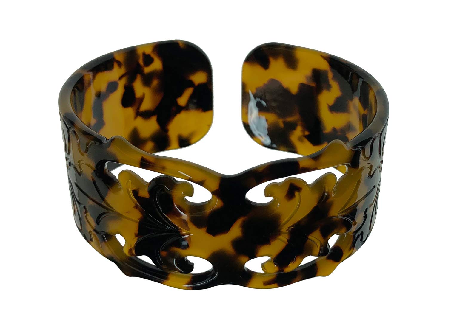 Hulu Makana 3.5 cm Faux Turtle Shell Cuff Bracelet - Carved Design