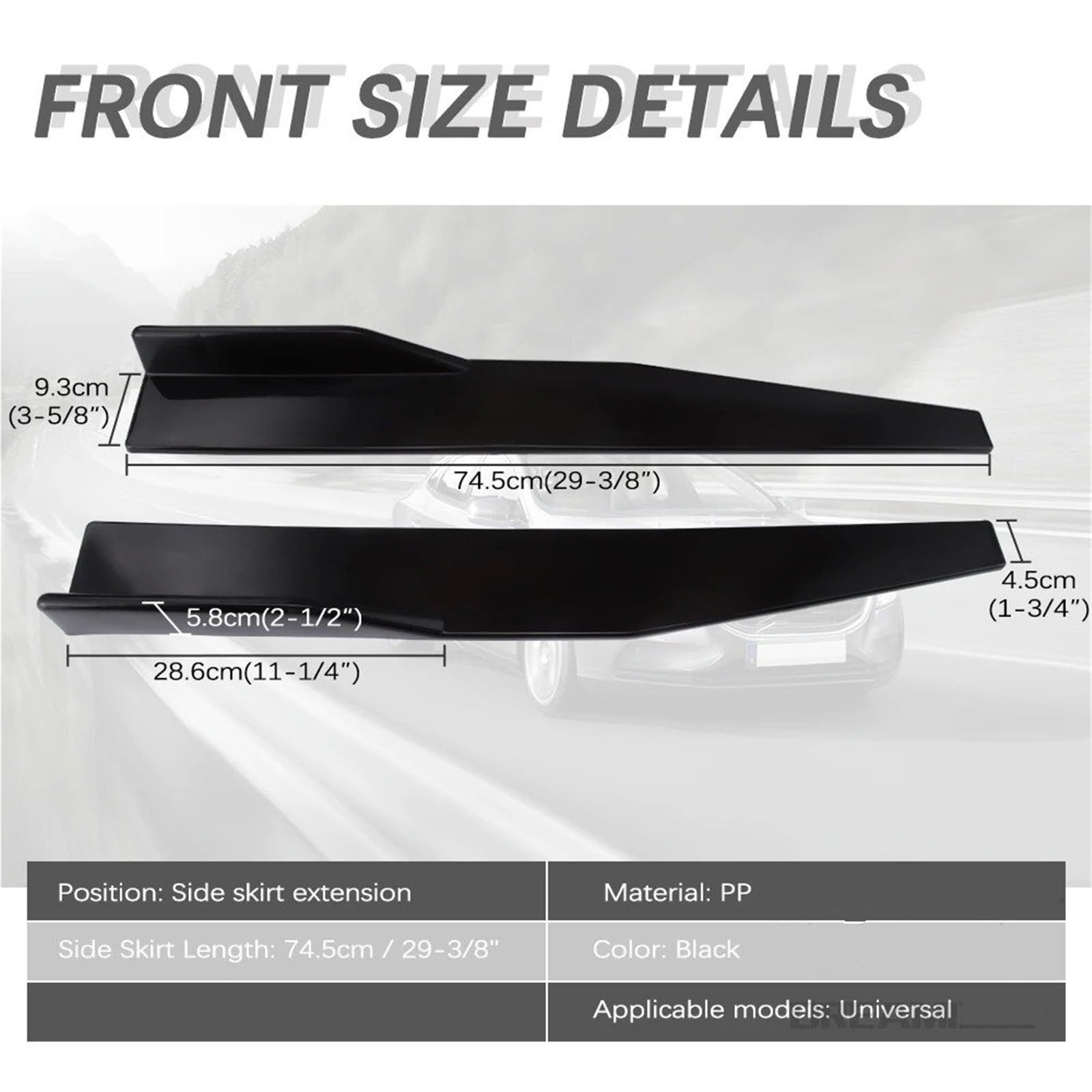 Jupes Latérales pour BMW pour X1 F48 2016-2022 1 Paire D'extensions De Bas Caisse 75 cm avec Protection Anti-Rayures