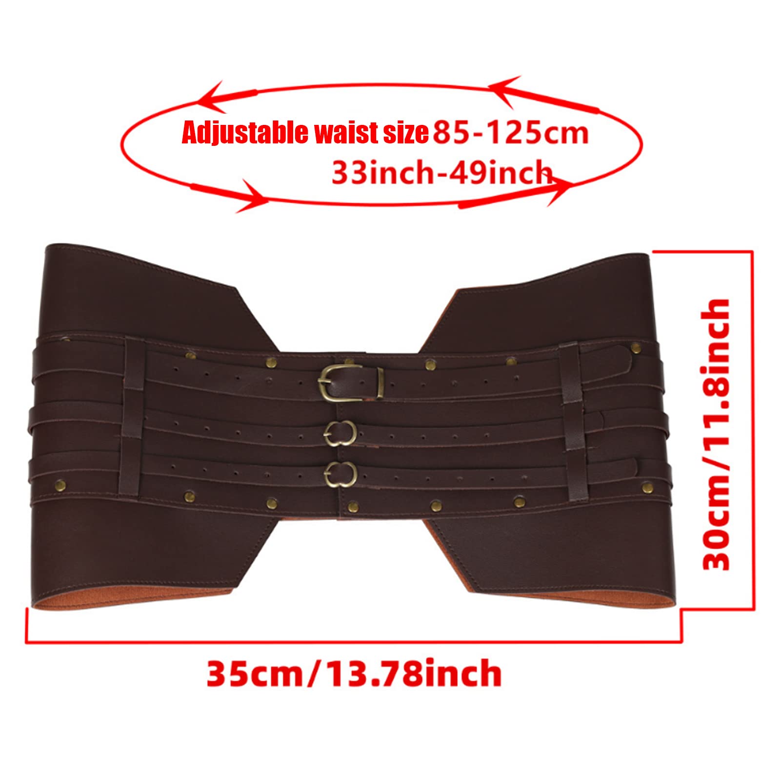 Cintura armatura medievale in pelle larga | Accessori per costumi cosplay fatti a mano con cintura Steampunk | Cintura armatura del cavaliere vichingo rinascimentale