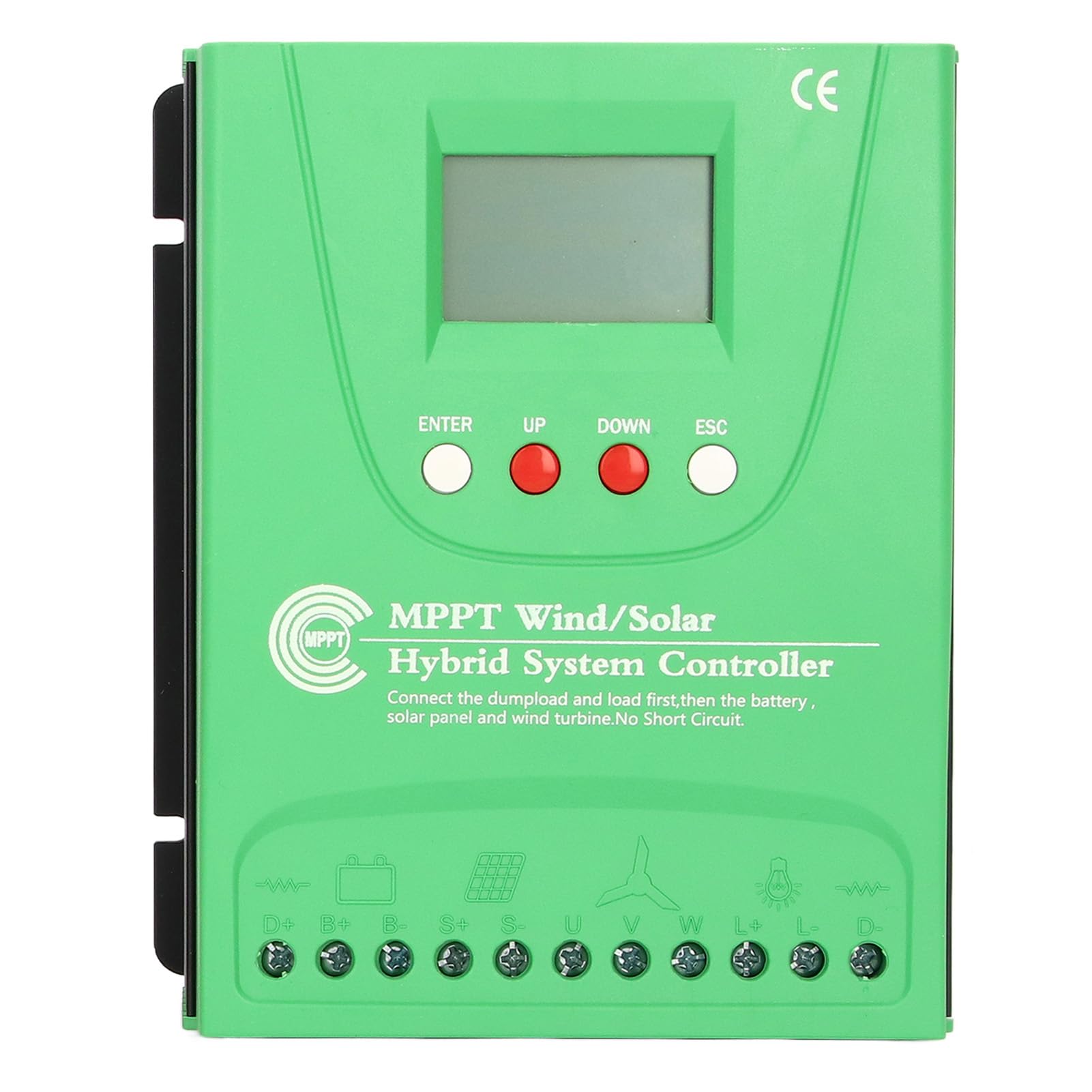 Controller di Ricarica Ibrido Solare Eolico 12 V 24 V MPPT Ad Alta Efficienza per Sistemi Di Energia Rinnovabile Verde 174 X 145,5 X 70 Mm (GPI6060)