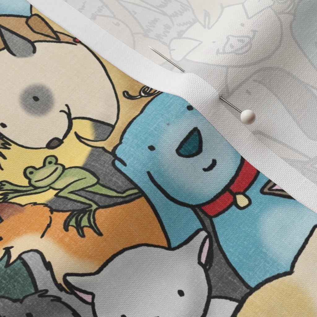 Spoonflower Fabric - Pet Rescue Dogs Cute Animals Cartoon Nursery Cats Adopt Kids Room Printed on Petal Signature Cotton Fabric by The Yard - Sewing Quilting Apparel Crafts Decor