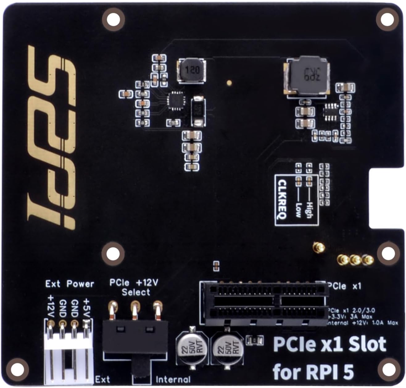 GeeekPi P02 PCIe Slot for Raspberry Pi 5, Pi 5's PCIe to PCIe x1 Slot, Support PCIe Network Card