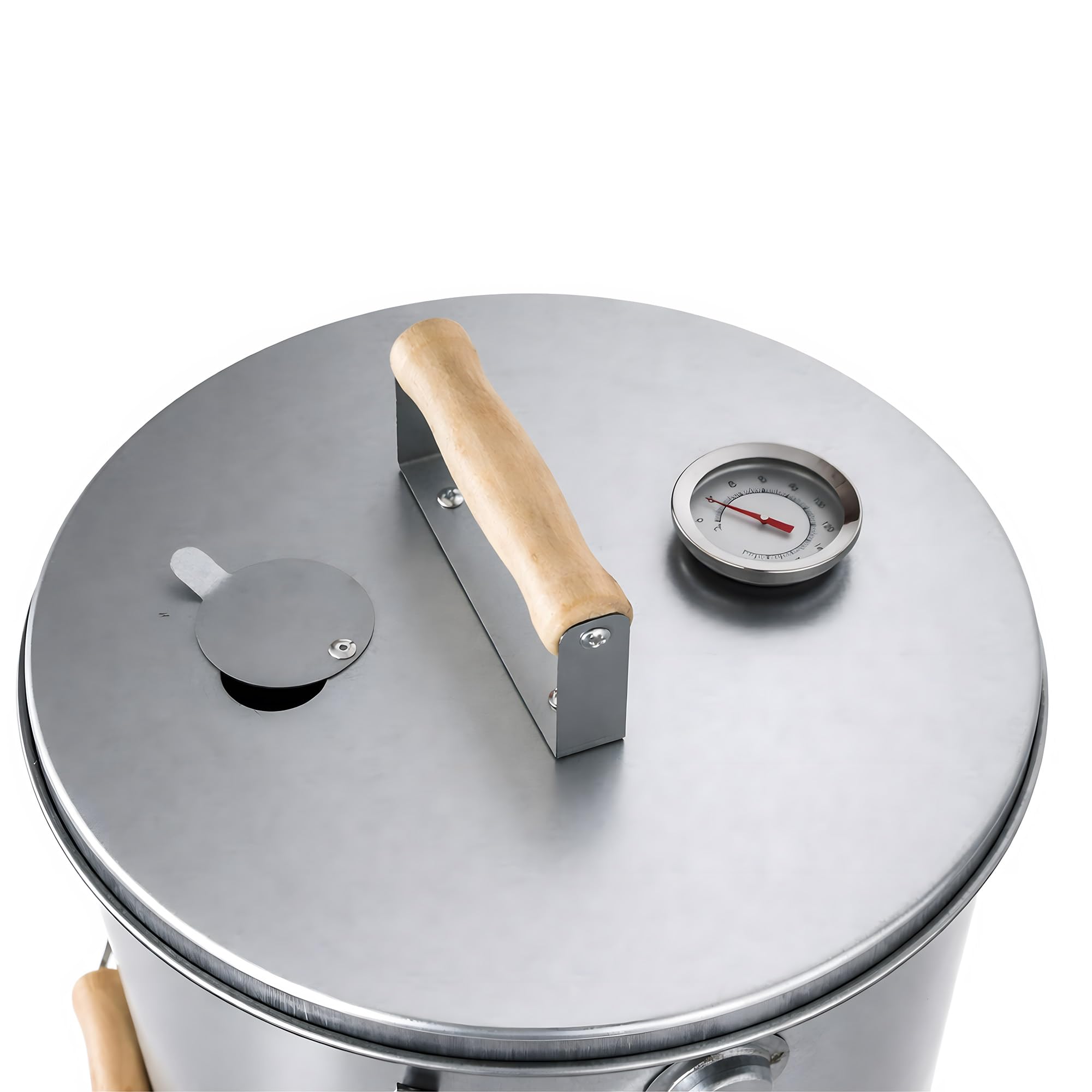Teleskop-Räuchertonne – Ausziehbarer Räucherofen für Fisch & Fleisch – Inkl. Thermometer, 10 S-Haken & Rost – Platzsparend klappbar – Herausnehmbare Brennschublade – Rund oder Eckig (Rund)