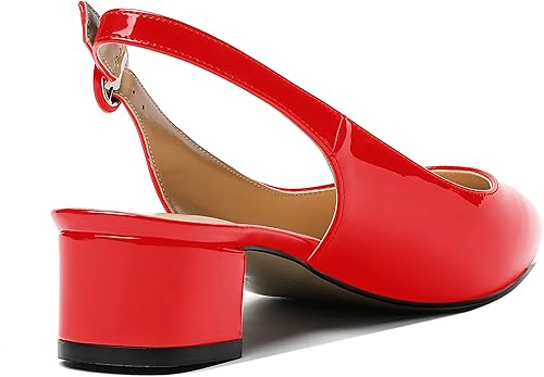 Vista 5 de WAYDERNS Zapatos de tacón bajo grueso con puntera puntiaguda para mujer, 1.5 pulgadas