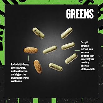 ANIMAL Greens PAK – Your Green Helpers & Daily dose of Green superfood – with spirulina, chlorella & maca for Energy, Immune System, Digestion & Well-Being – 30 Packs