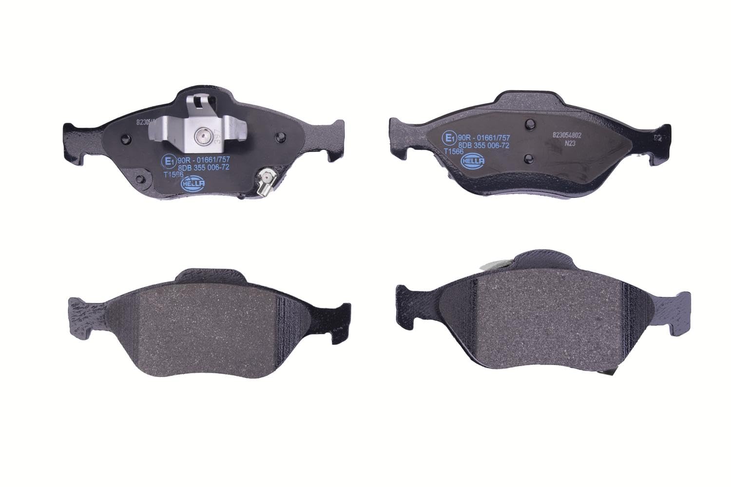 HELLA PAGID 8DB 355 006-721 Juego de pastillas de freno T1566 Espesor 17.7mm Sistema de frenos Teves con avisador acústico de desgaste por ej. DAIHATSU / TOYOTA