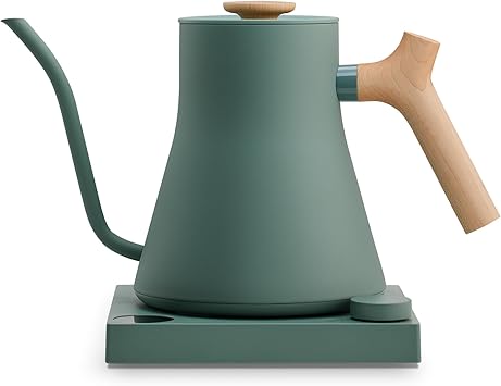 Fellow Stagg EKG Pro Electric Gooseneck Kettle Smoke Green with Maple Wood Handle, 0.9 Liter