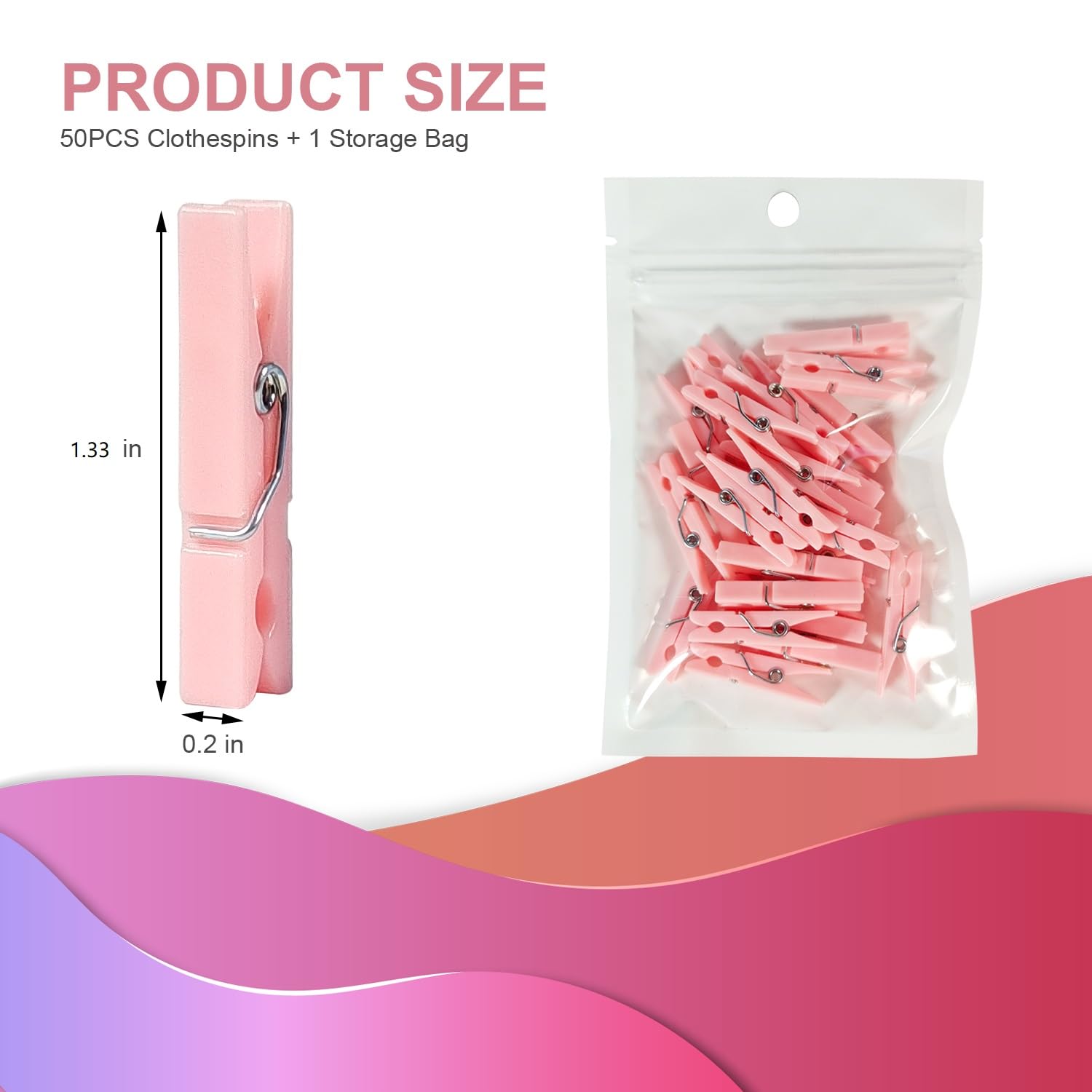 25 PCS Baby Shower Games, Clothes Pins, Plastic Mini Clothespins, Mini Clothes Pins, 1.33 Inch for Decorative Crafts Pegs, DIY Crafts, Clothing Hanging Closepins, Colored Clothes Pin (25, Pink)