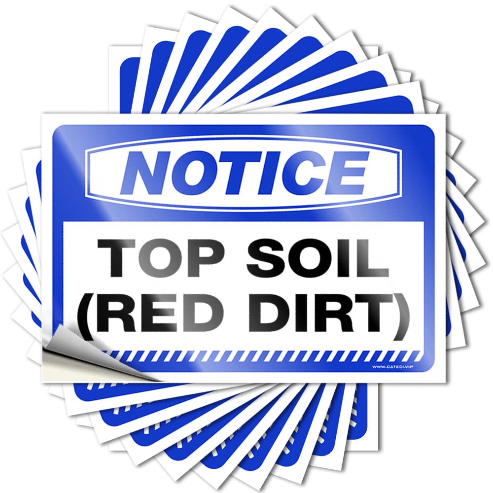 Home Decor Accessories Cover Decals | Notice Top Soil (red Dirt) Fluffy Durable Vinyl Sticker Easy Apply for Ideas(8X12CM)