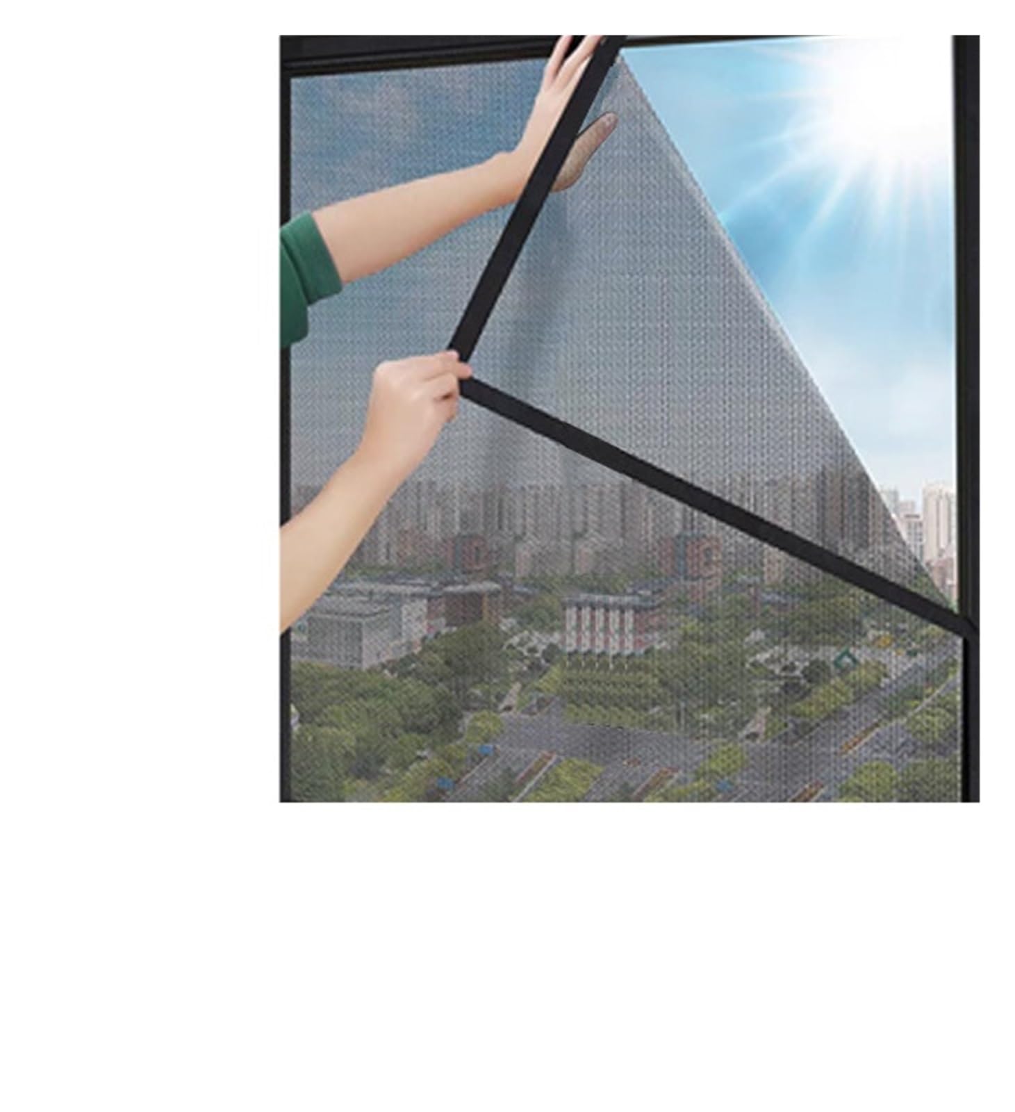 1pc Invisible Window Screen Mosquito Net Insect Repellent Curtain No Punching(95cm Height,130cm Width)
