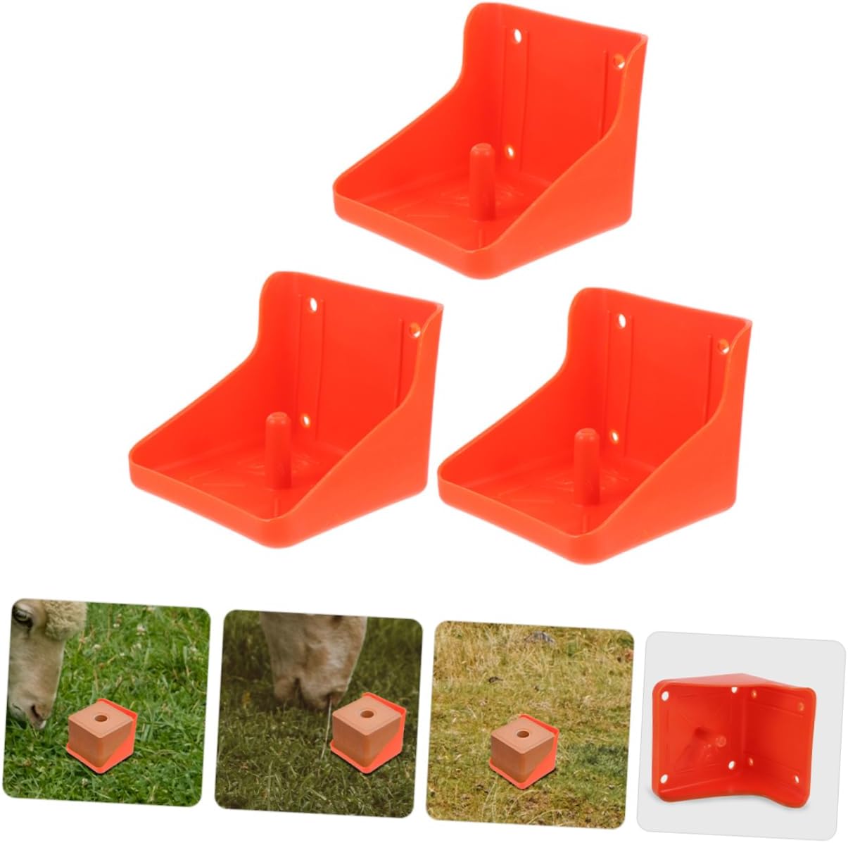 3pcs Professional Salt Block Tray Licking Block Holder for Livestock Sheep Feeder Easy Mounting
