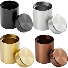 4PCS Smell Proof Jar, Stash Jar, Air Tight Jars, Smell Proof Pot, Portable Small Airtight Jar,Multipurpose Storage Container for Spices, Coffee and Teas  Black Silver Gold Coffee