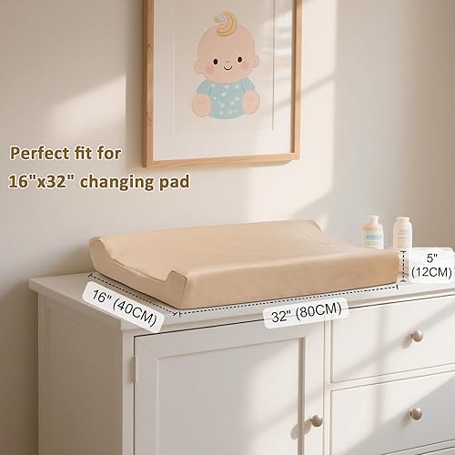 Miniatura 6 de Owlowla Funda para cambiador, fundas impermeables para cambiador, funda de cuero suave para cambiador, se adapta a cambiadores estándar para bebé