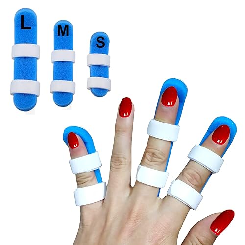 Férulas para dedos, paquete de 3 tamaños de soporte de gatillo para dedos, férulas de dedo de mazo para dedos rotos, esguinces, atascados y