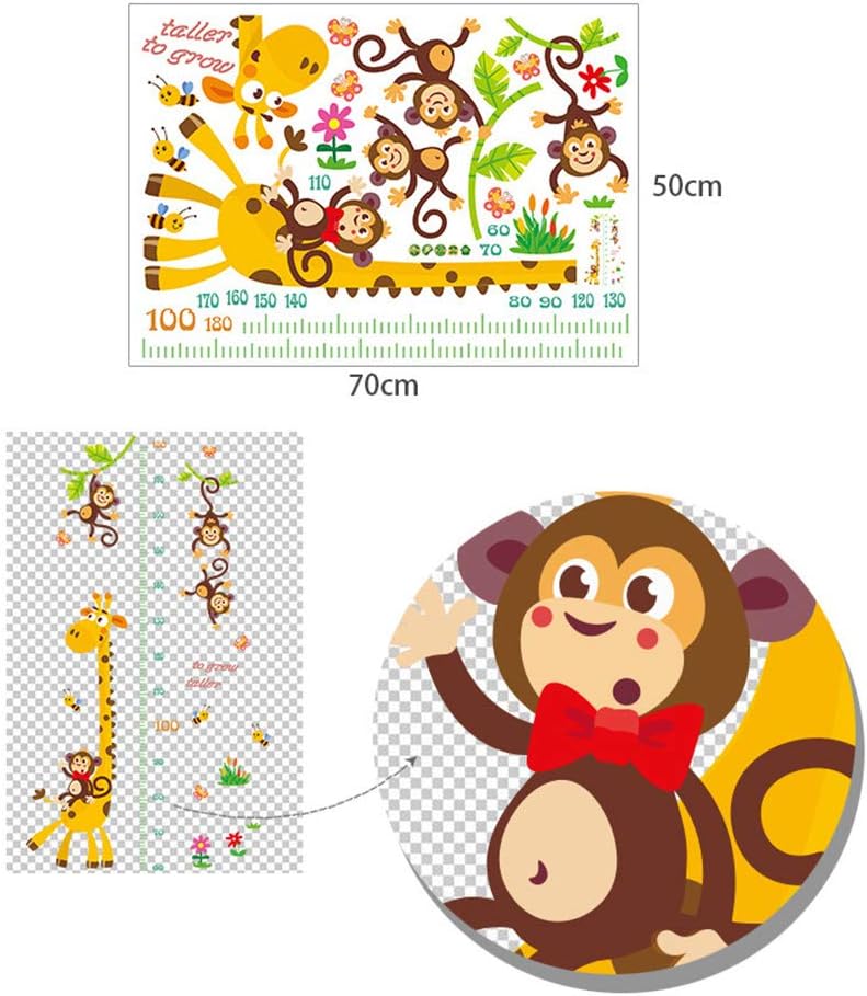 FRLUYNG Wall Sticker for Children's Room Jungle Animals in Height Giraffe and AFE for Living Room Bedroom Children's Room - Image 5