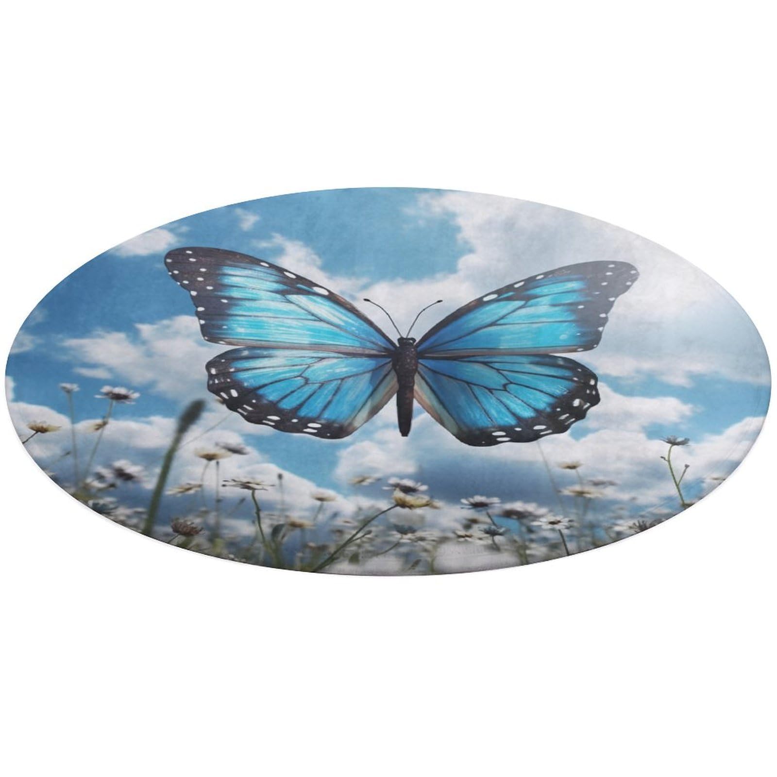 Tapis de sol rond en velours absorbant 80x80 cm pour douche et chambre douillette