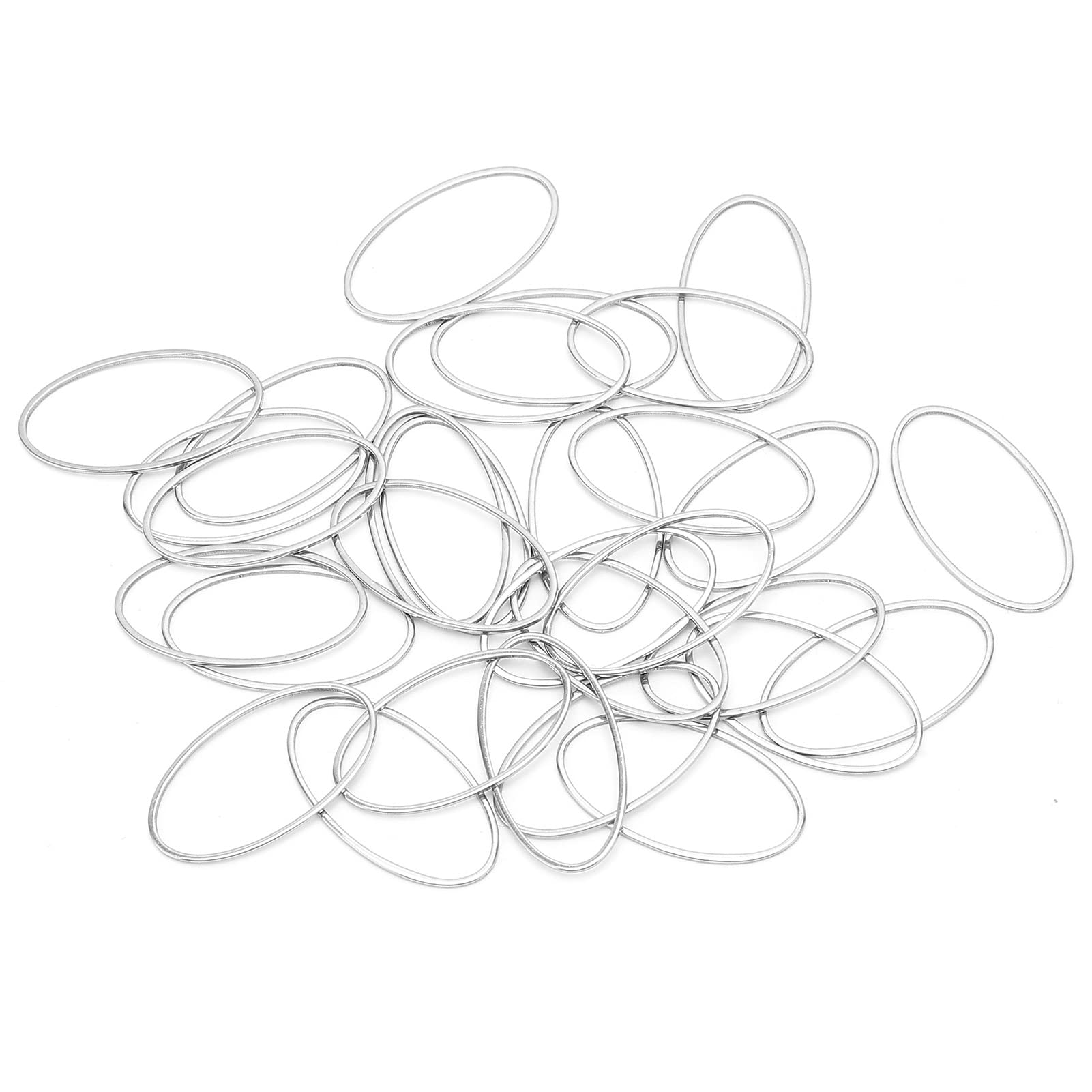 01 02 015 Open Back Bezel Pendants, 30pcs Stainless Steel Jewelry Open Bezels for Resin Earring Necklace for Mini Pendants Dried Flowers(Large * 30)